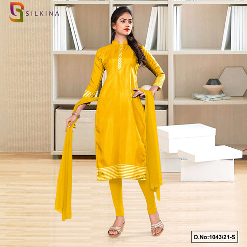 Yellow Salwar Suit In Maska Cotton Silk With Plain – ReplicaVilla