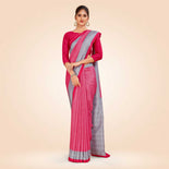 Light violet and Pink Women's Premium Mulberry Silk Small Butty Teachers Uniform Saree