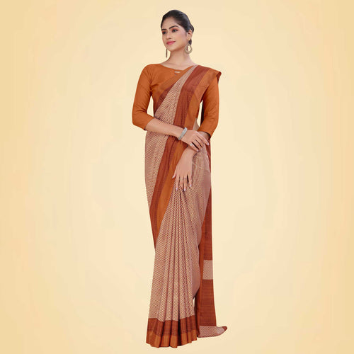 Royal Blue Women's Premium Italian Silk Small Butty Housekeeping Uniform Saree