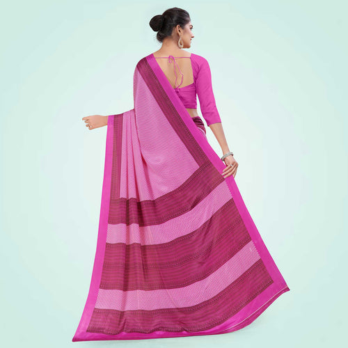 Choco Brown Women's Premium Italian Silk Small Butty School Uniform Saree