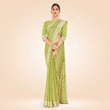 Pistachio Women's Premium Silk Chiffon Small Butty Functional Uniform Saree