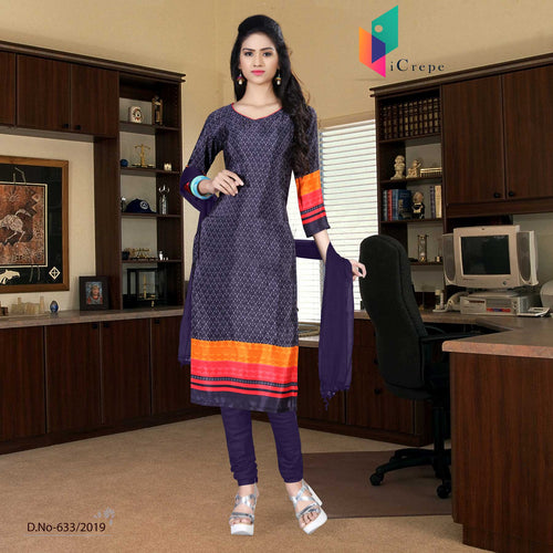 Grey And Black Italian Crepe Silk School Uniform Salwar Kameez