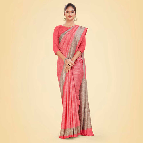 Grey and Turquoise Women's Premium Mulberry Silk Small Butty Hospital Uniform Saree
