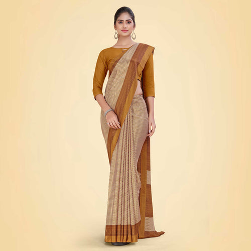Grey Women's Premium Italian Silk Small Butty Office Uniform Saree