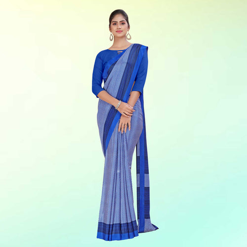 Grey Women's Premium Italian Silk Small Butty Office Uniform Saree