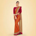 Light violet and Pink Women's Premium Mulberry Silk Small Butty Teachers Uniform Saree