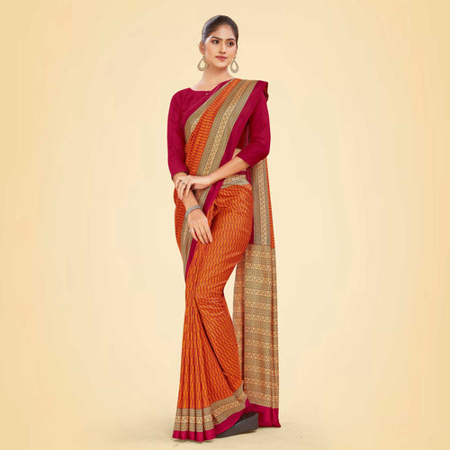 Light violet and Pink Women's Premium Mulberry Silk Small Butty Teachers Uniform Saree