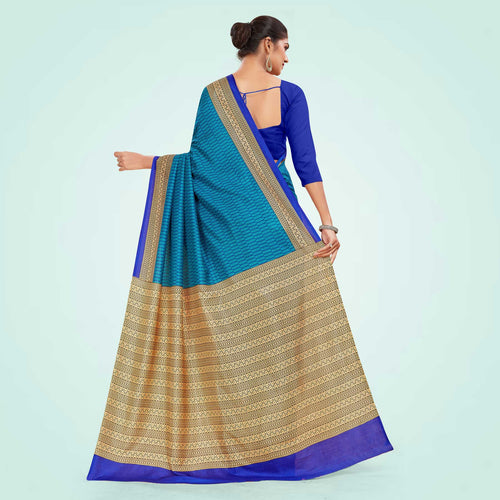 Light violet and Pink Women's Premium Mulberry Silk Small Butty Teachers Uniform Saree