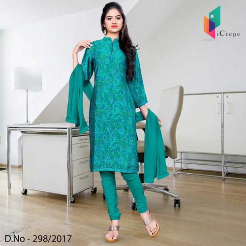 Sea Green Italian Crepe Uniform Salwar Kameez