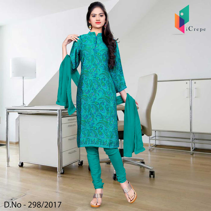Sea Green Italian Crepe Uniform Salwar Kameez