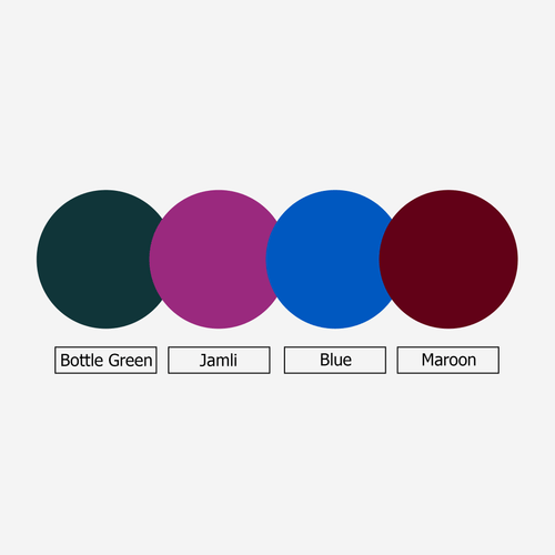 Dupatta Native - Bottle Green, Jamli, Blue, Maroon - Pack of 4