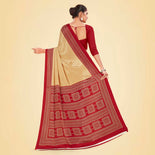 Blue and Navy Blue Women's Premium Silk Chiffon Small Butty School Uniform Saree