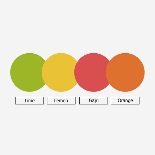 The Dupatta Fruity - Liril, Lemon, Gajri, Orange - Pack of 4