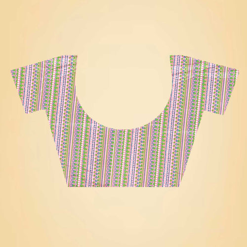 Pistachio Women's Premium Mulberry Silk Plain Gaala Border Teachers Uniform Saree