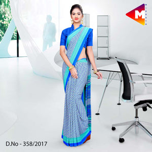 Sky Blue Georgette Uniform Saree