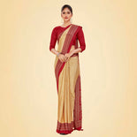 Blue and Navy Blue Women's Premium Silk Chiffon Small Butty School Uniform Saree