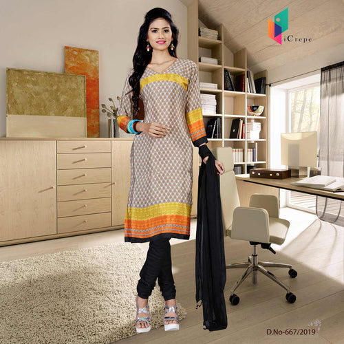 Brown And Black Women's Premium Italian Crepe Silk School Uniform Salwar Kameez