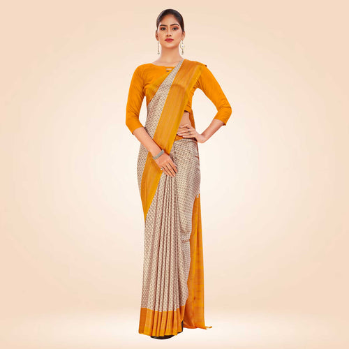 Pink and Rani Pink Women's Premium Silk Chiffon Small Butty Resort Uniform Saree