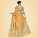 Pistachio Women's Premium Mulberry Silk Plain Gaala Border Teachers Uniform Saree