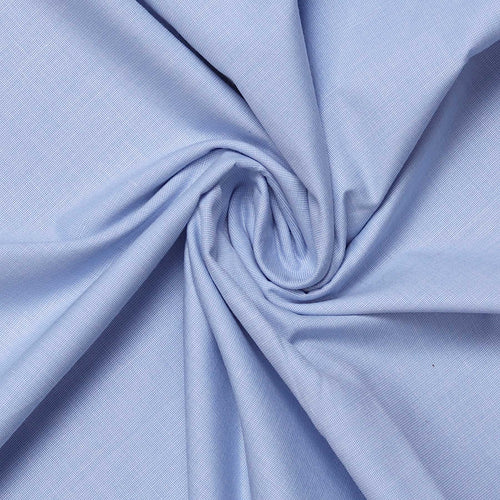 Ligh Blue Plain Men's Cotton Unstitched Shirt Fabric For Corporate Uniforms